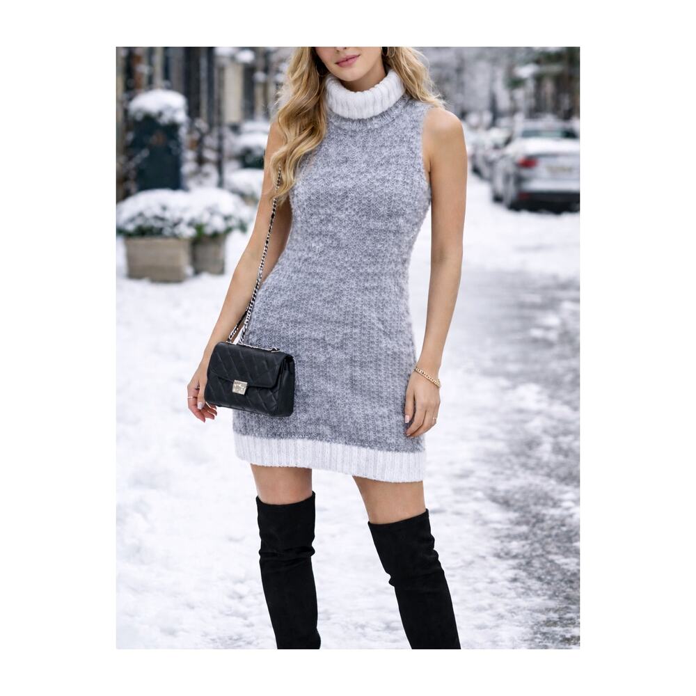Rag and Bone Mohair Dress Women XXS Gray Sweater Cashmere Ribbed Minimalist Luxe